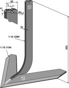 Tine with share 400mm - AgriParts