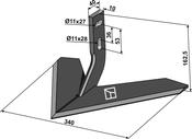 Stubble share 340mm - AgriParts
