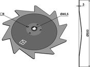 Crop protector disc - right - AgriParts