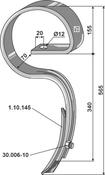 Harrow tine with share - AgriParts