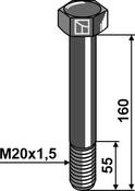 Bolt M20x1,5x160 - 10.9 - AgriParts image