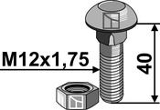 Bolt with nut - M12x1,75x40 - 10.9 - AgriParts image