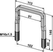 Stirrup bolt - M16x1,5 - AgriParts image