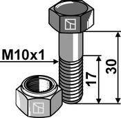 Hexagon bolt M10x1x30 with self-locking nut - AgriParts image