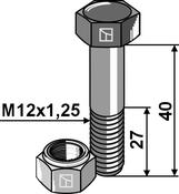 Hexagon bolt M12x1,25x40 with self-locking nut - AgriParts image