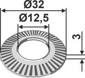 Blocking washer Ø32x3xØ12,5 - AgriParts