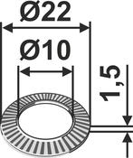 Blocking washer Ø22x1,5xØ10 - AgriParts
