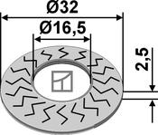 Blocking washer Ø32x2,5xØ16,5 - AgriParts image