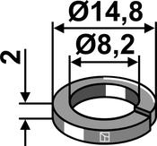 Split washer Ø14,8x2xØ8,2 - AgriParts
