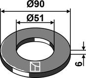 Calibration washer Ø90x6xØ51 - AgriParts image