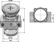 Bearing compl. for 40x40 square shaft - AgriParts