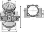 Bearing compl. for 50x50 square shaft - AgriParts