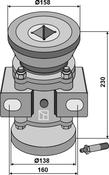 Bearing compl. for 40x40 square shaft - AgriParts