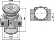 Bearing compl. for 40x40 square shaft - AgriParts