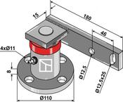 Disc-hub with shank - left model - AgriParts