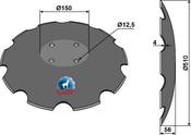 Notched disc with flat neck Ø510 - AgriParts