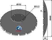 Notched disc with flat neck Ø460 - AgriParts