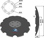 Notched disc with flat neck Ø510 - AgriParts