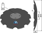 Notched disc with flat neck Ø610 - AgriParts
