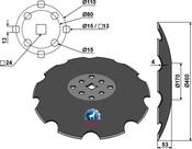 Notched disc with flat neck Ø460 - AgriParts