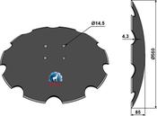 Notched disc Ø560x4,3 - AgriParts