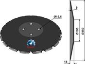 Concave disc Ø450x5 - notched - AgriParts