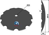 Notched disc Ø510x4 - AgriParts