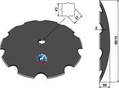Notched disc Ø610x5 - AgriParts