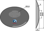 Plain disc with flat neck - Ø500x5 - AgriParts