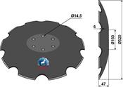 Notched disc Ø520x6 - AgriParts