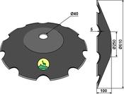 Notched disc Ø610x5 - Truncated - AgriParts