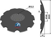 Notched disc with flat neck - Ø420 - AgriParts