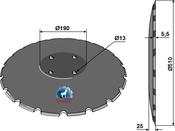 Concave discØ510x5,5 - notched - AgriParts