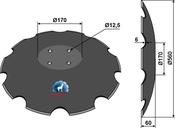 Notched disc with flat neck - Ø560 - AgriParts