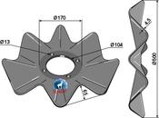 Wavy disc Ø500x4,5 - AgriParts
