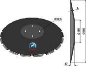 Concave disc Ø560x6 - notched - AgriParts