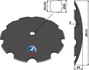 Notched disc Ø610x5 - AgriParts