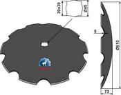 Notched disc Ø610x5 - AgriParts