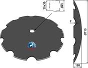 Notched disc Ø710x7 - AgriParts