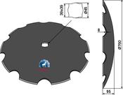 Notched disc Ø760x8 - AgriParts