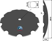 Notched disc Ø810x8 - AgriParts