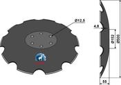 Notched disc - Ø500x4,8 - AgriParts