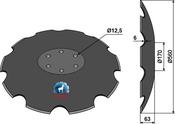 Notched disc - Ø560x6 - AgriParts