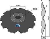 Notched disc Ø610x6 - AgriParts