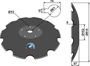 Notched disc - Ø515x5 - AgriParts