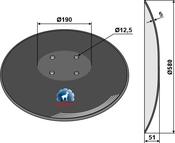 Plain disc with flat neck Ø580 - AgriParts