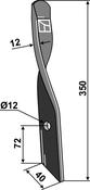 Harrow-blade for Dyna-Drive, left - AgriParts