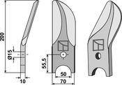 Divided rotary harrow-blade from boron steel, left - AgriParts