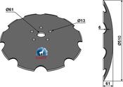 Notched disc - Ø510x6 - AgriParts