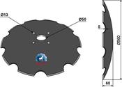 Notched disc - Ø560x5 - AgriParts